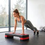 Step para Exercício Aeróbico Plataforma Step com Altura Ajustável em 3 Níveis 80x31x10 - 20 cm Vermelho e Preto