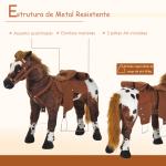 Cavalo de Brinquedo para Crianças acima de 3 Anos com Sons Realistas 85x28x60 cm Marrom