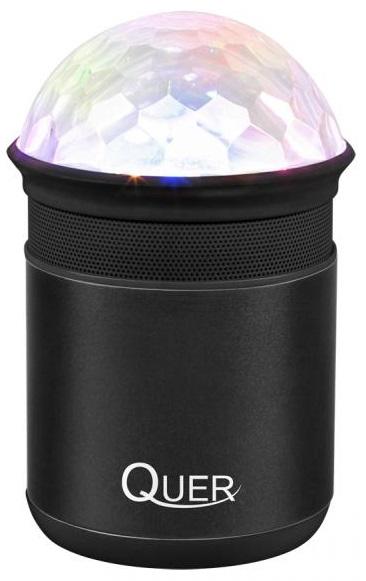 Coluna Mini Portátil LEDs Efeitos RGB c/ Leitor FM, USB, MiniSD, MP3, Bluetooth (Preto) - QUER