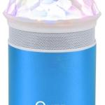 Coluna Mini Portátil LEDs Efeitos RGB c/ Leitor FM, USB, MiniSD, MP3, Bluetooth (Azul) - QUER