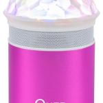 Coluna Mini Portátil LEDs Efeitos RGB c/ Leitor FM, USB, MiniSD, MP3, Bluetooth (Rosa) - QUER