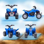 Quadriciclo Elétrico HONDA para Crianças de 18 - 36 Meses Quadriciclo Elétrico Infantil a Bateria 6V com Faróis LED Buzina Velocidade de 2,8km/h e Avance 65,5x35,5x43,5cm Azul