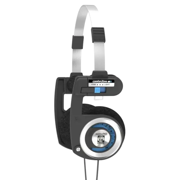 Auscultadores Porta Pro c/ Fios (Preto/Prateado) - KOSS
