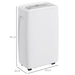 Desumidificador Elétrico 12L/Dia com 4 Modos 2 Velocidades Desligamento Automático Ecrã LED Temporizador 29x18x49 cm Branco