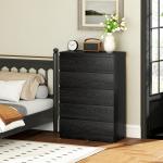 Cómoda 5 Gavetas Cômoda para Quarto Móvel de Arrumação Estilo Moderno 77x40x111,5 cm Preto Veteado