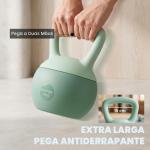 Kettlebell de 10 kg Pesa Russa Preenchida de Areia Metálica e Alça Antiderrapante para Treino em Casa Ginásio 21x21x30 cm Verde