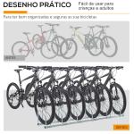 Estacionamento para 6 Bicicletas Suporte de Aço para Estacionar Bicicletas no Chão para Interior e Exterior 179x33x27 cm Prata