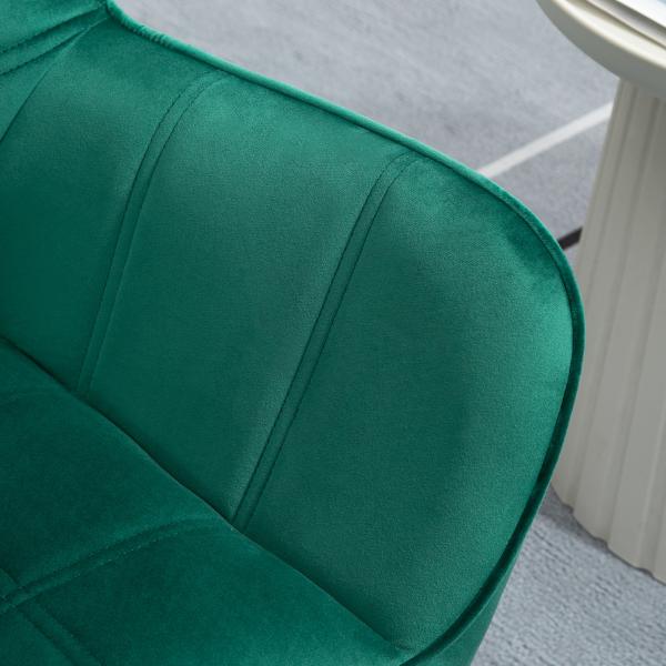 Poltrona Moderna de Sala Estofada em Veludo com Pés de Madeira Cadeira Relax para Sala de Estar Verde