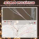 Árvore Cerejeira com 120 Luzes LED IP44 Banco Quente com Luz Ajustável em 3 Modos 21x21x150 cm Branco