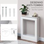 Cobertura de Radiador Moderno de MDF com Prateleira Superior para Sala de Estar Dormitório Escritório 60x18x84 cm Branco