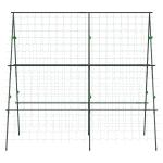 Treliça de Jardim Triangular Suporte para Plantas Trepadeiras com Estrutura em Aço 180x100x180 cm Verde