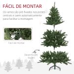 Árvore de Natal Artificial 150 cm com 220 Luzes LED 588 Ramos Árvore Natalina para Interior Verde