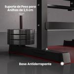 Banco de Pesos Multifuncional Dobrável com Suporte para Barras Ajustável e Estação de Dips 98 - 122x140x73 cm Preto