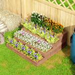 Floreira de Madeira Elevada de 4 Níveis com Desenho em Escada para Cultivos Plantas e Flores 113x113x46 cm Castanho Escuro
