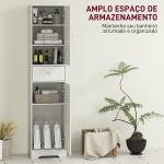 Coluna Casa de Banho com 2 Portas Arqueadas Gaveta e Prateleiras Ajustáveis Armário Alto Casa de Banho 40x29,5x170 cm Branco com Veios