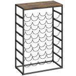 Garrafeira para 30 Garrafas de 6 Níveis com Superfície de Madeira Estilo Industrial 59x30x88,5 cm Castanho Rústico