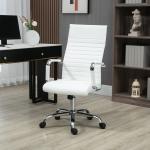 Cadeira de Escritório Ergonómica Giratória 360° Basculante com Altura Ajustável 54x62x104 - 114 cm Branco