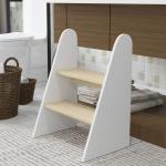 Banco para Crianças de 2 Degraus Torre de Aprendizagem Escada para Crianças acima de 3 Anos para Casa de Banho Cozinha 43x30x55 cm Branco