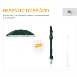Chapéu de Sol de Praia com Painéis Laterais Tipo Tenda Chapéu de Sol para Praia com Proteção UV 50 Φ210x222cm Verde Escuro