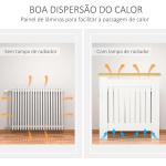 Cobertura Radiador 78x19x83cm Cobertura Radiador de MDF e Melamina de Madeira com Dispositivo Anti - Rolamento Desenho Moderno para Sala de Estar Dormitório Branco