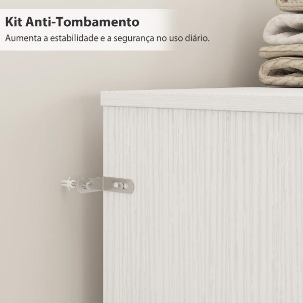 Cabeceira de Cama 160 cm com Arrumação e 4 Compartimentos Abertos para Quarto, Branco