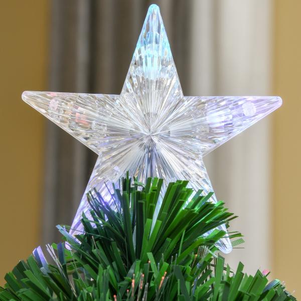 Árvore de Natal Artificial 90cm Árvore de Natal com 12 Luzes LED 3 Cores e 90 Ramos PVC Decoração de Natal Verde