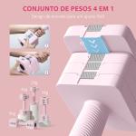 Halteres Ajustáveis 5 kg Conjunto de Halteres com Pega Antiderrapante Conjunto de Halteres para Treino Rosa