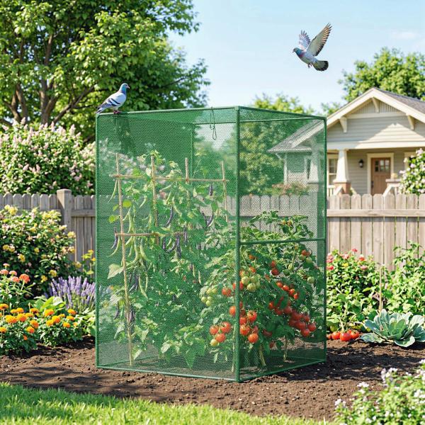 Estufa para Cultivo de Plantas com Porta Enrolável e Estrutura de Aço para Jardim Varanda Pátio 120x120x180 cm Verde