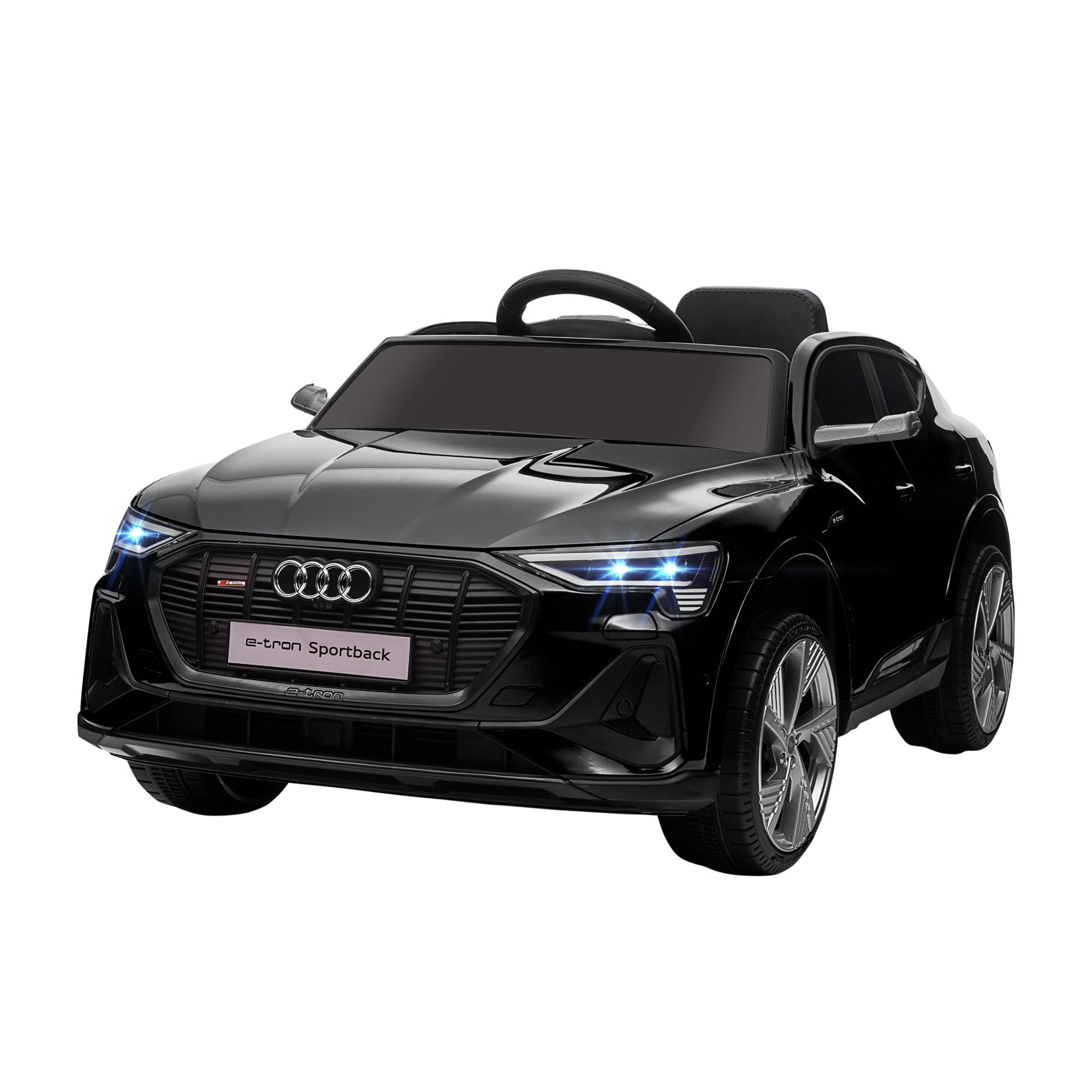 Carro Elétrico Audi E - Tron 12V com Faróis Buzina Música MP3 TF USB e Abertura da Porta 3 - 8km/h 108x60x47 cm Preto