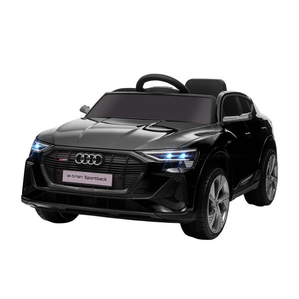Carro Elétrico Audi E - Tron 12V com Faróis Buzina Música MP3 TF USB e Abertura da Porta 3 - 8km/h 108x60x47 cm Preto