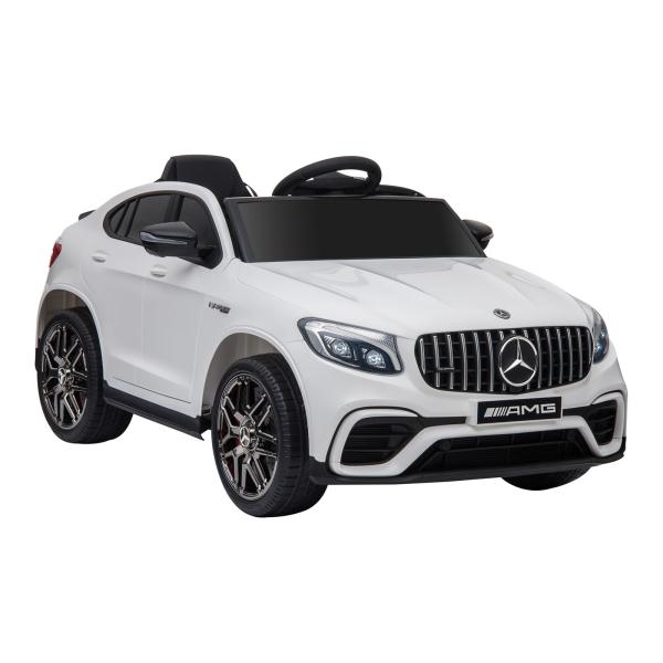 Carro Elétrico Infantil Mercedes AMG 12V com Controle Remoto Música Luzes Abertura da Porta Passeio para Crianças 3 - 5 Anos Branco 115x70x55 cm