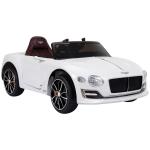 Carro elétrico infantil com licencia de Bentley GT para crianças acima de 3 anos com controle remoto 2 velocidades com faróis musica 108x60x43 cm Branco