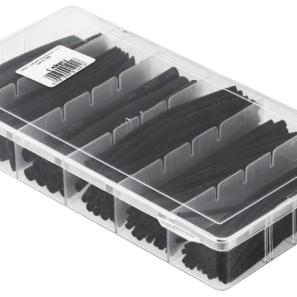 Kit Manga Termoretractil Preta (100pcs) - Caixa Plástica