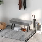 Banco de Pé de Cama Multifuncional e Moderno Banco de Dormitório com Pés de Aço e Assento Acolchoado 100x36x45 cm Cinza