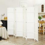 Biombo de 6 Painéis Separador de Ambientes Dobrável 240x170 cm para Sala de Estar Dormitório Escritório Branco