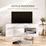 Móvel de TV com 2 Portas Prateleira Aberta Móvel de TV Televisóres de 60 Polegadas 140x40x48 cm Branco