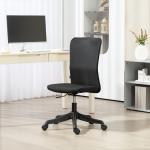 Cadeira de Escritório sem Apoio para os Braços Estofada em Linho Sintético com Altura Ajustável 53x43x85 - 93 cm Preto