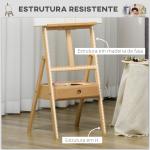 Cavalete de Pintura para Telas de Até 92 cm com Gaveta Altura Ajustável e Estrutura em H 43,5x43x150 - 190 cm Madeira