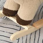 Baloiço Infantil em Forma de Leão de Pelúcia para Bebés 18 - 39 Meses com Som Cinto de Segurança Guidão Apoio para os Pés 68x35x50cm Marrom