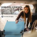 Conjunto de 2 Espreguiçadeiras Dobráveis com Dossel 360° Encosto 5 Posições Orifício Facial 188x56x27 cm Azul Claro