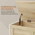 Baú de Armazenamento 95L Baú de Arrumação com Tampa Banco de Armazenamento com Dobradiça de Segurança 80x40x50 cm Madeira