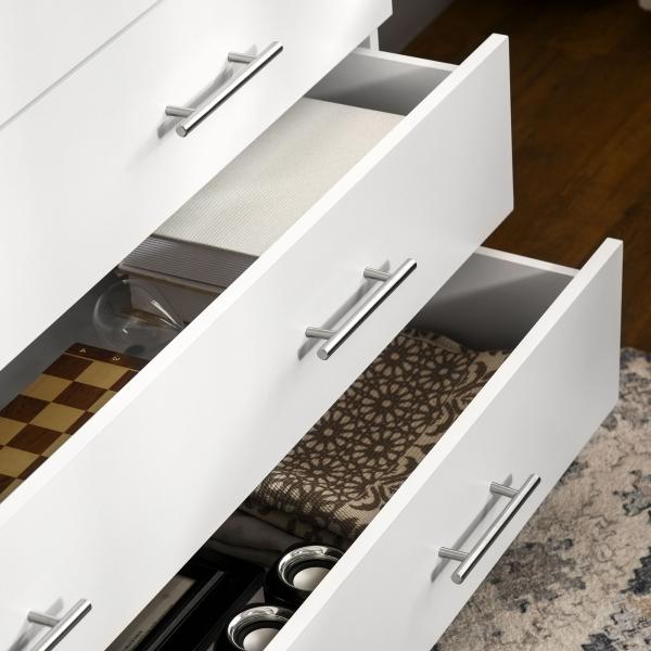 Cómoda com 4 Gavetas Cómoda de Dormitório de Estilo Moderno para Sala de Estar Entrada Corredor 112x38,2x81cm Branco
