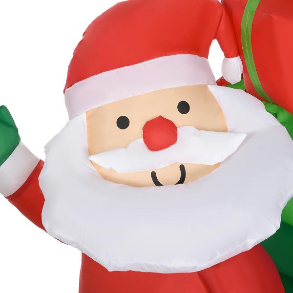 Decoração Insuflável de Natal Pai Natal com Trenó 2 Renas e Luzes LED 210x70x125 cm Multicor