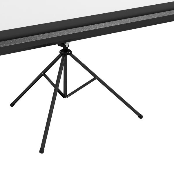 Tela de Projeção Manual com Suporte 100 Polegadas Portátil Formato 16:9 com Altura Ajustável 235,8x8x136 cm Branco e Preto