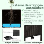 Conjunto de 4 Floreiras Quadradas Floreiras para Flores e Vegetais com Orifícios de Drenagem e Pés Altos 80x40x26 - 44 cm Marrom