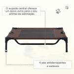 Cama Elevada para Cães Cama de Animais de Estimação com Malha Transpirável e Tecido Oxford para Exterior Interior Ar Livre Jardim Terraço 92x76x18cm Marrom