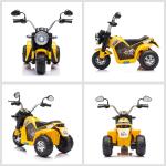 Motocicleta Elétrica Infantil com 3 Rodas Triciclo a Bateria 6V para Crianças de 18 - 36 Meses com Farol Buzina 72x57x56cm Amarelo