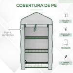 Estufa de Jardim de 3 Níveis Estufa de Terraço com 3 Prateleiras para Cultivo de Plantas Flores 59x39x127 cm Branco