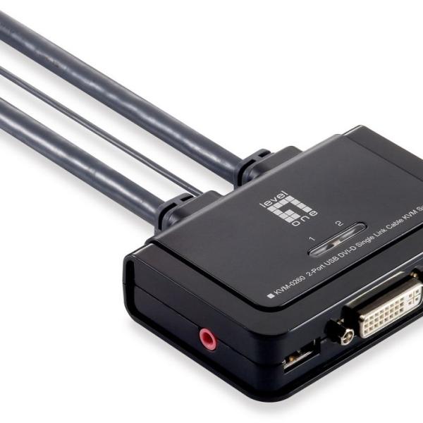 Switch 2 Portas (USB / DVI) - LEVEL ONE