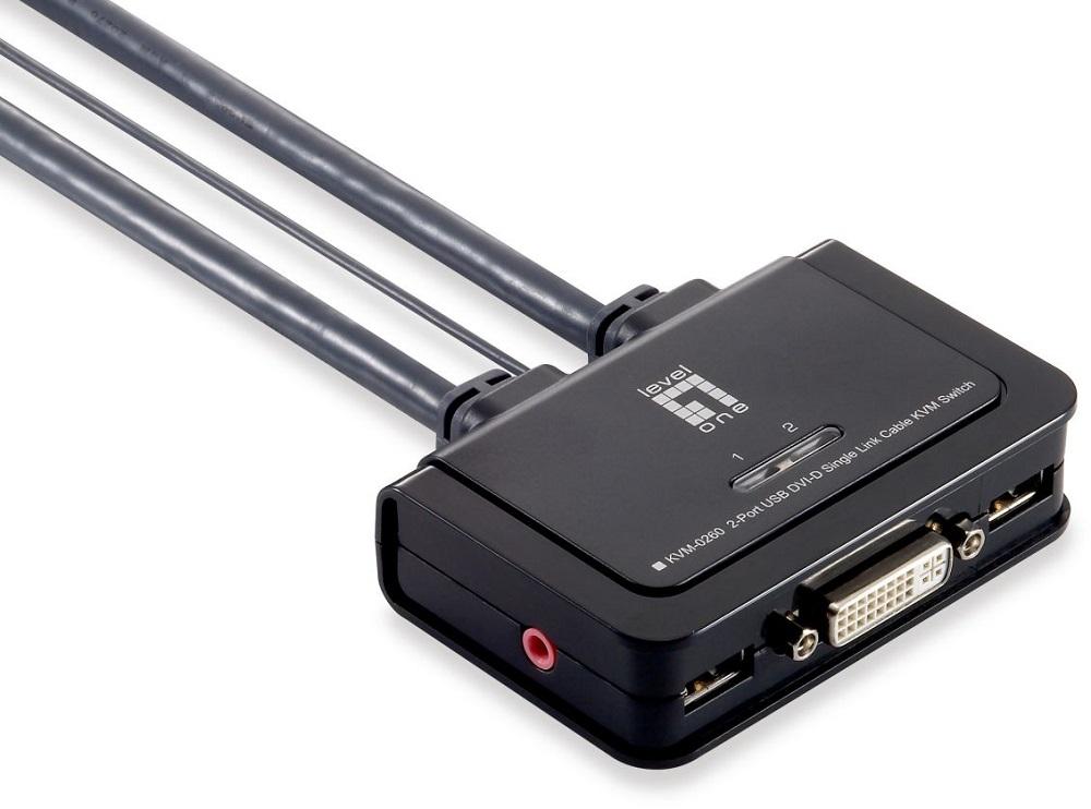 Switch 2 Portas (USB / DVI) - LEVEL ONE